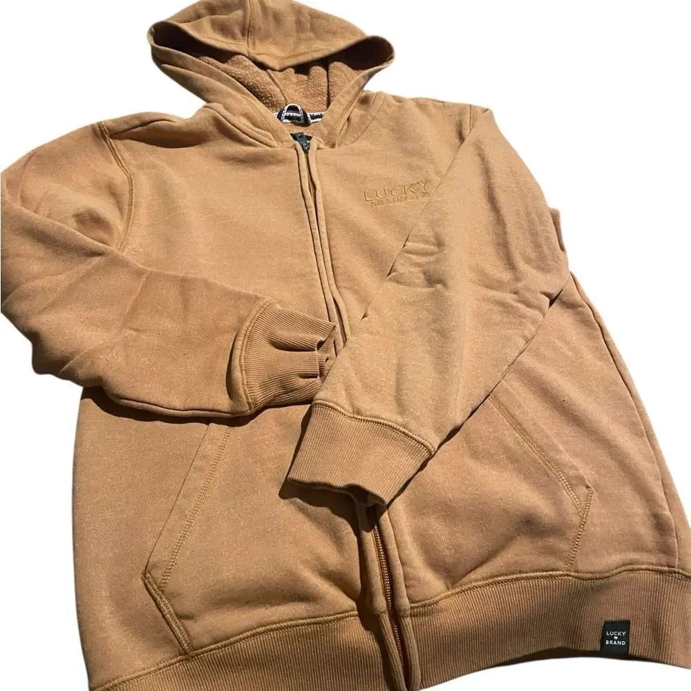 Lucky Brand Men's Zip-Up Sweater in Tan - Picture 1 of 2